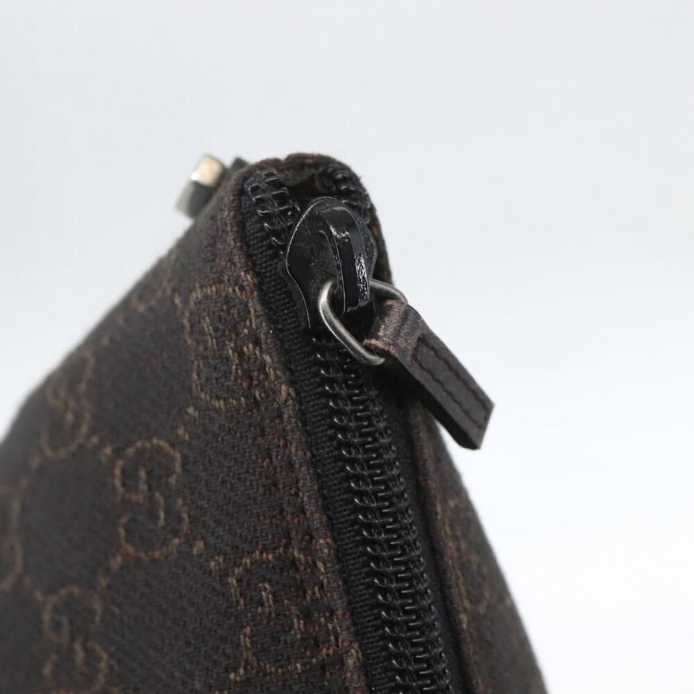 GUCCI GG Canvas Accessory Pouch Dark Brown Silver 07198 Auth ep12569 - Picture 10 of 16